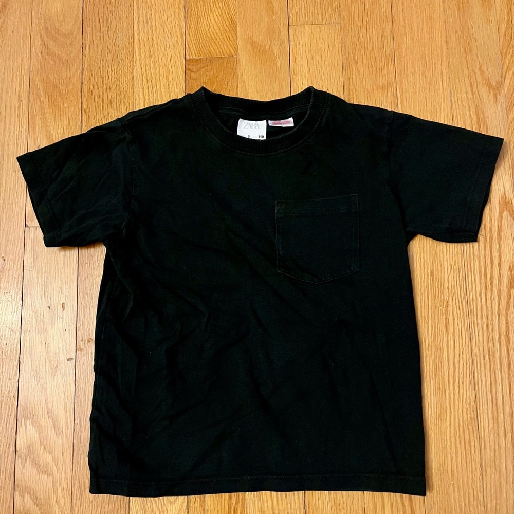 Zara Black Short Sleeve Kids Tee